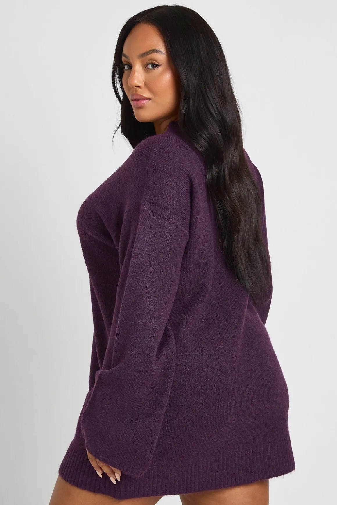 Robe pull à encolure en V Plus