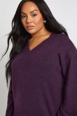 Robe pull à encolure en V Plus