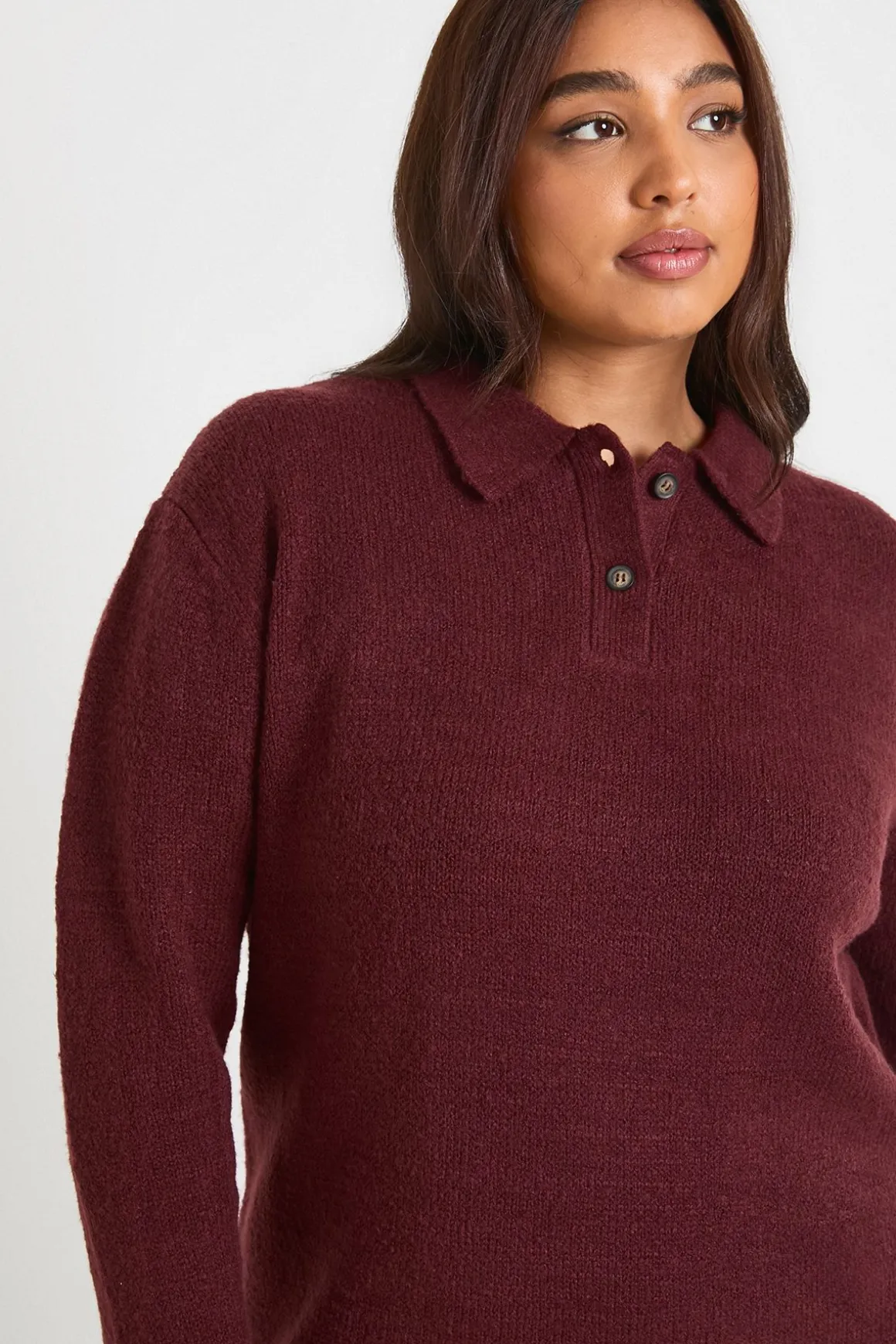 Robe pull en maille à manches longues avec col