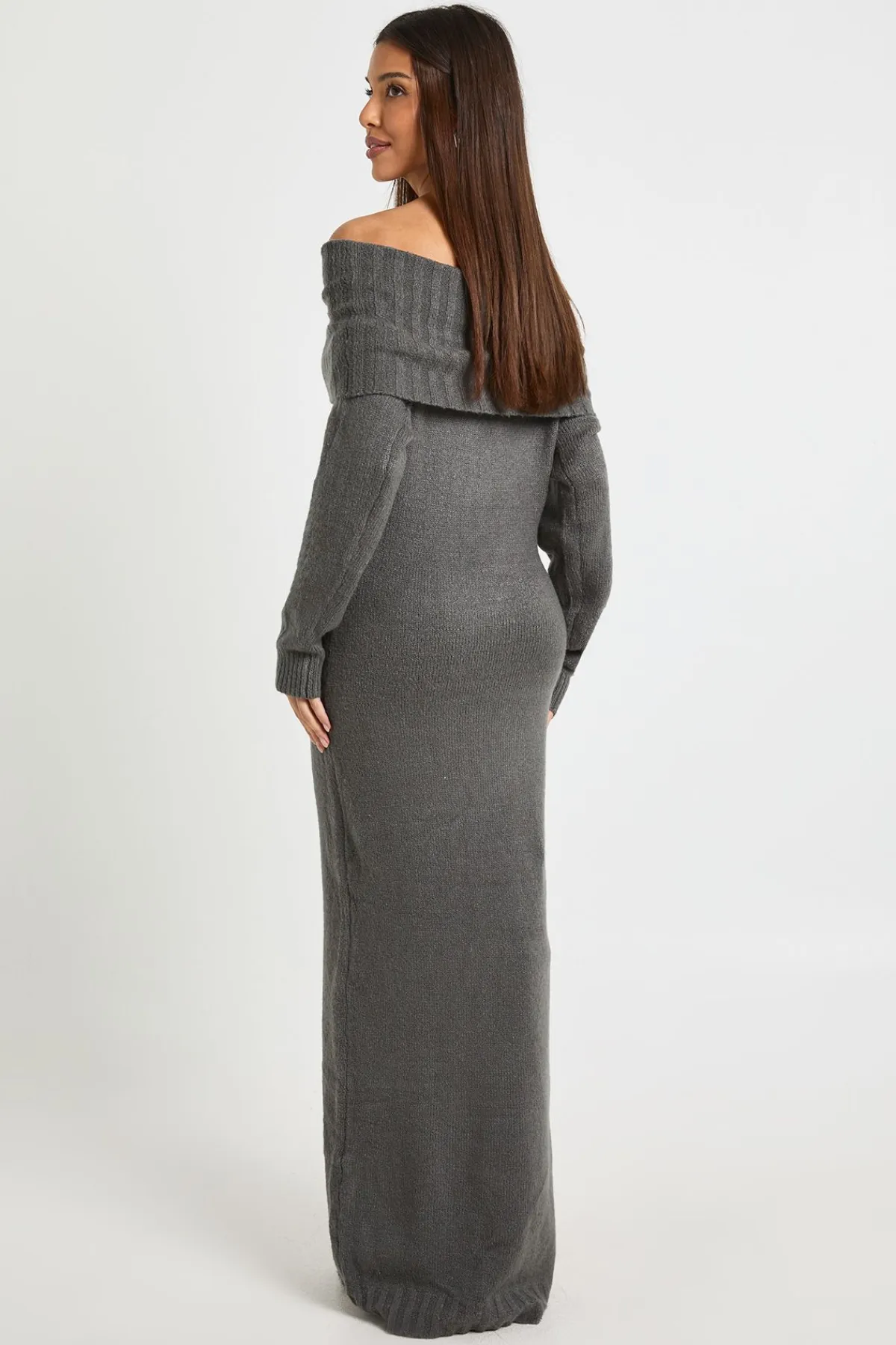 boohoo Robe Pull Maxi Oversize Premium à Encolure Bardot<Femme Robes À Manches Longues|Robes