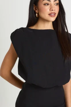 Robe Sans Manches En Bengaline Avec Épaulettes