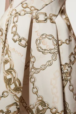 KarenMillen Robes de bal courte ajustée en satin de viscose structuré à imprimé chaîne<Femme Tailleurs|Satin Et Dentelle