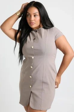 Robe shift boutonnée Plus Gold