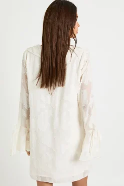 Robe shift burnout florale à volants