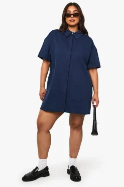 Robe shift en sergé grande taille