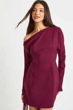 boohoo Robe shift mini Bardot structurée<Femme Robes À Manches Longues|Robes