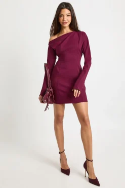 boohoo Robe shift mini Bardot structurée<Femme Robes À Manches Longues|Robes