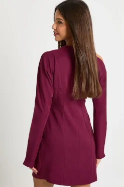 boohoo Robe shift mini Bardot structurée<Femme Robes À Manches Longues|Robes