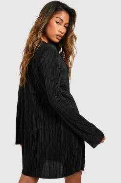 boohoo Robe shift plissée<Femme Robes À Manches Longues|Robes