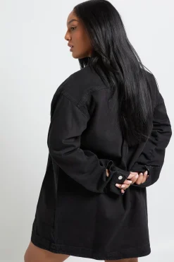Robe shift zippée en denim Plus