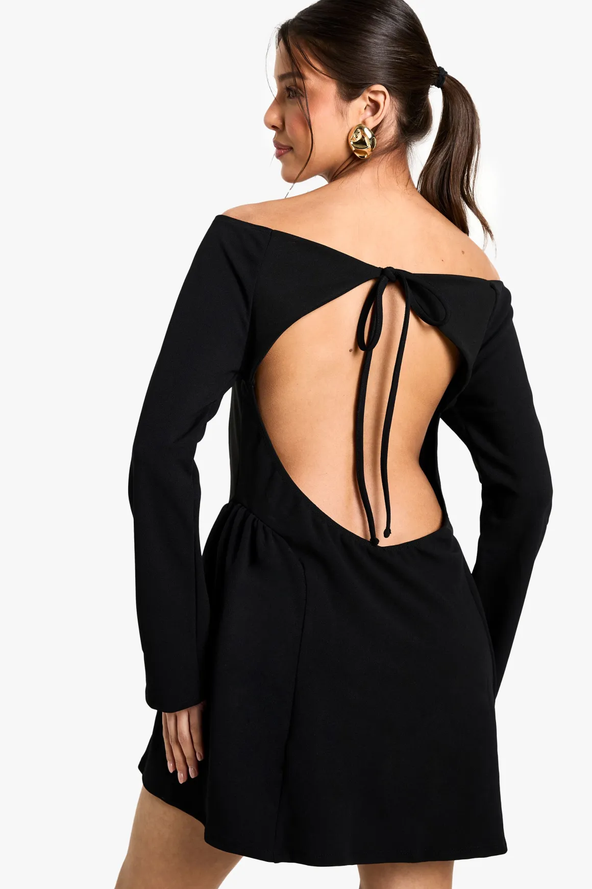 Robe Skater Bardot à nouer dans le dos