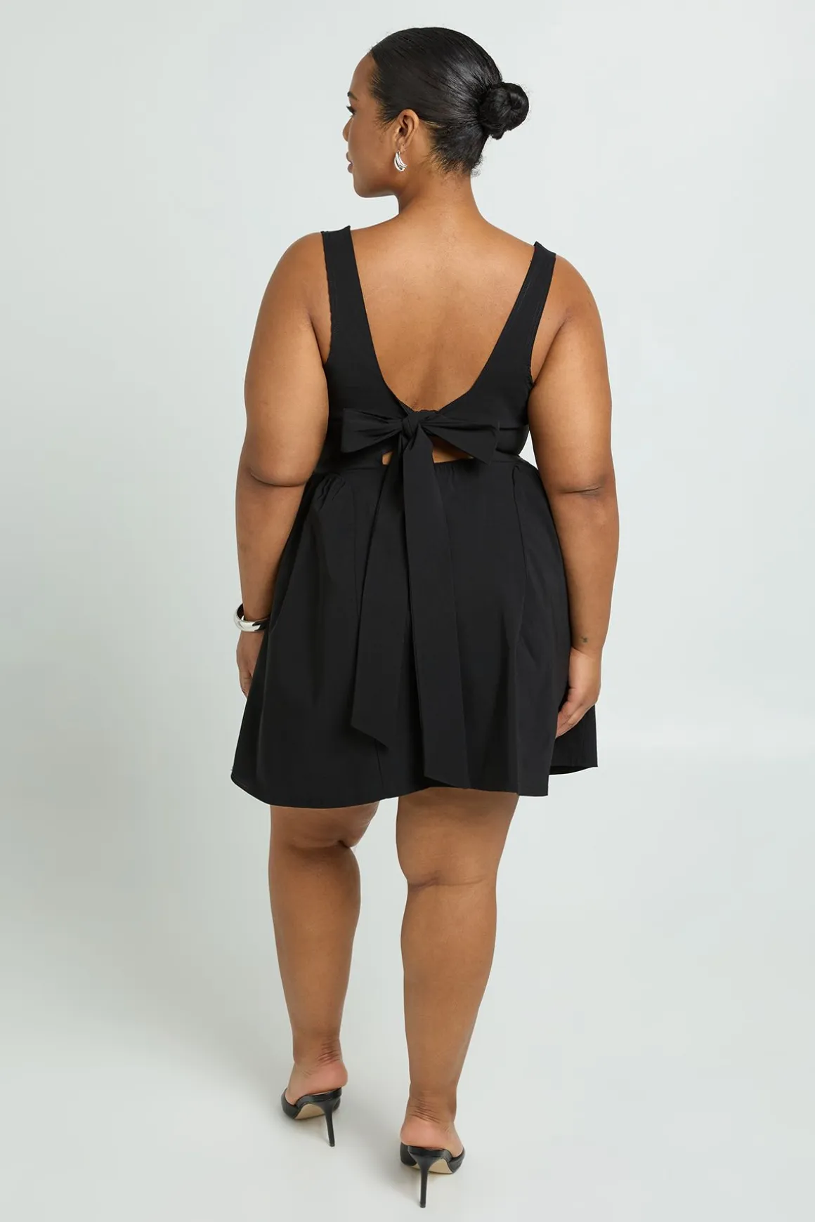 Robe Skater Bengaline pour Grandes Tailles, avec Nœud à l'Arrière