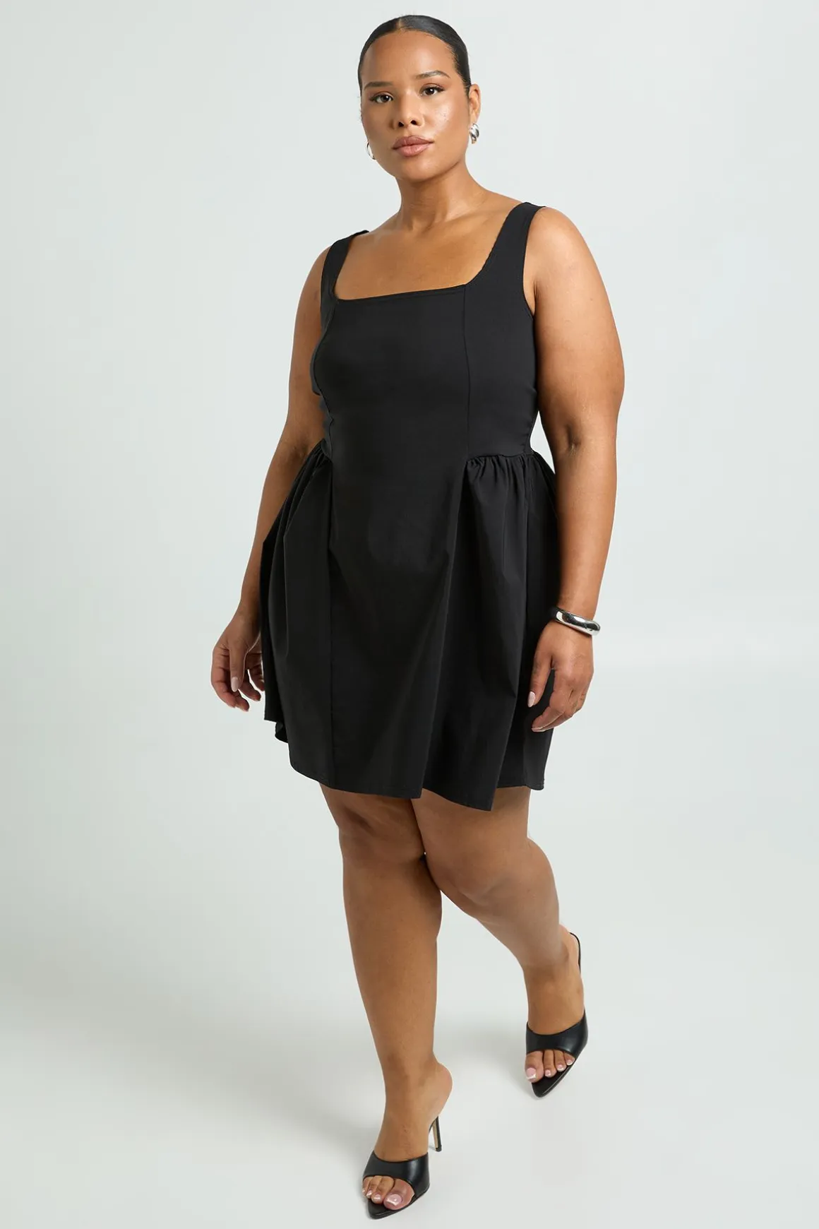 Robe Skater Bengaline pour Grandes Tailles, avec Nœud à l'Arrière