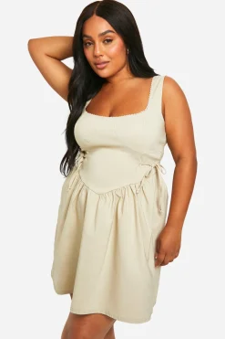 Robe Skater en Bengaline Plus avec Détail à Nœud
