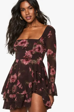 Robe skater en chiffon floral