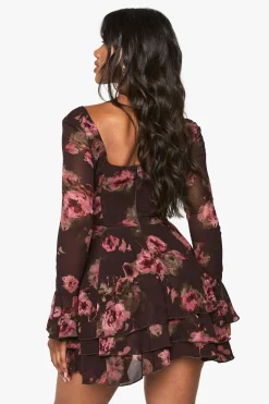 Robe skater en chiffon floral