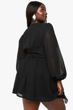 Robe Skater en Chiffon à Volants Plus
