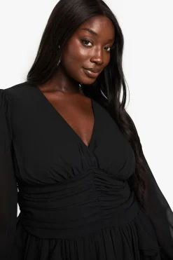 Robe Skater en Chiffon à Volants Plus