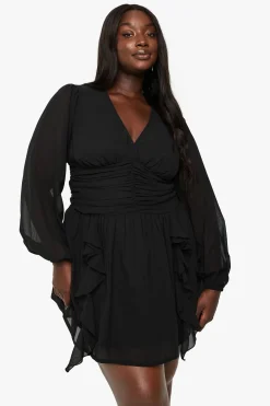 Robe Skater en Chiffon à Volants Plus