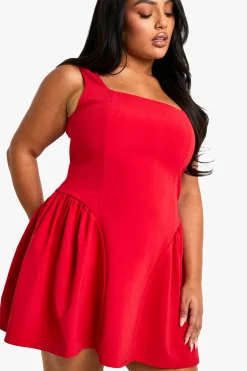 boohoo Robe Skater à encolure carrée Plus<Femme Robes Patineuses|Robes