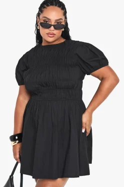 Robe Skater en Coton Shirred Grande Taille