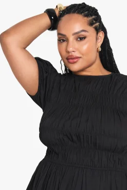 Robe Skater en Coton Shirred Grande Taille