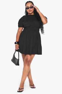 Robe Skater en Coton Shirred Grande Taille