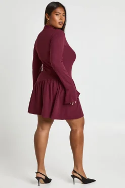 Robe Skater Extra Douce à Manches Évasées et Ourlet Tombant