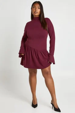 Robe Skater Extra Douce à Manches Évasées et Ourlet Tombant
