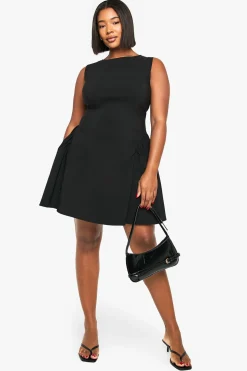 Robe skater à fronces latérales Plus