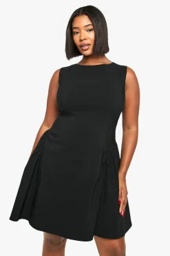 Robe skater à fronces latérales Plus