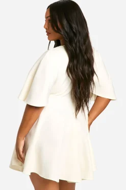 Robe skater à jupe plissée pour grandes tailles