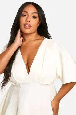 Robe skater à jupe plissée pour grandes tailles