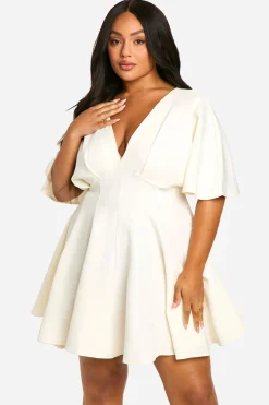 Robe skater à jupe plissée pour grandes tailles