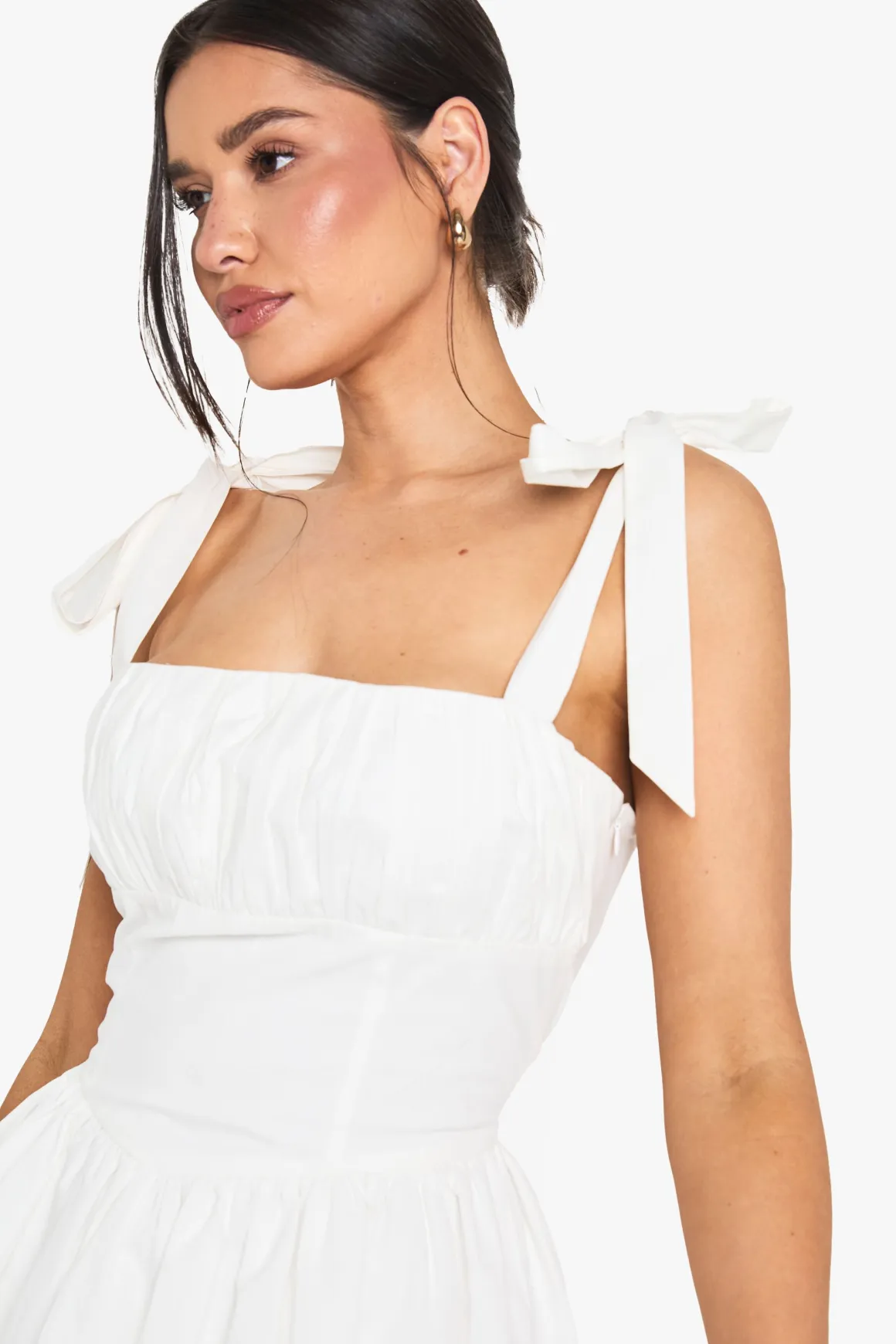 Robe skater laitière à épaules nouées tall