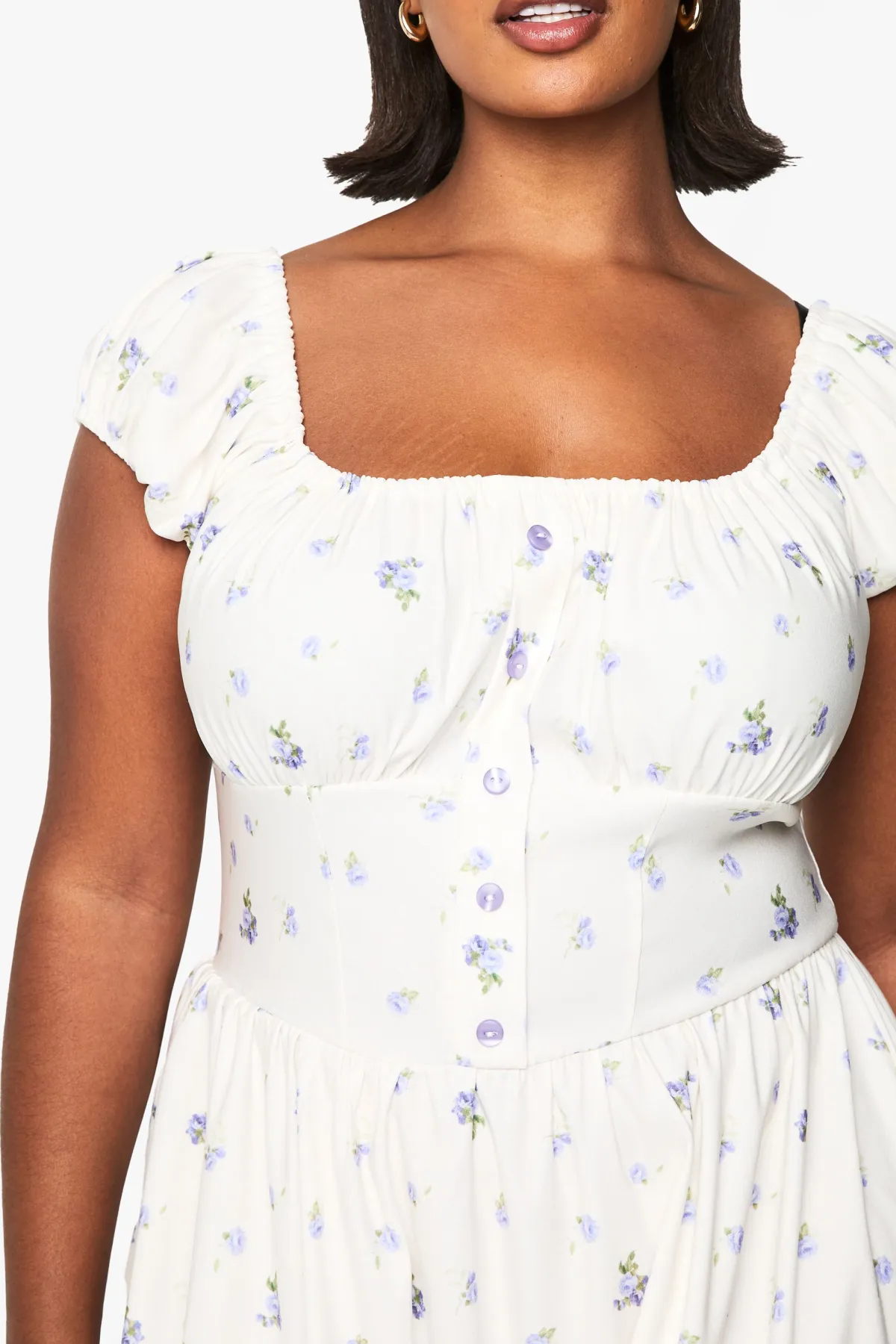 boohoo ROBE SKATER MIDI DITSY EN BENGALINE POUR GRANDES TAILES<Femme Toutes Les Robes|Robes Mi-Longues