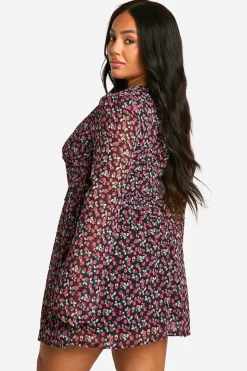 Robe Skater Milkmaid Florale Tissée Plus