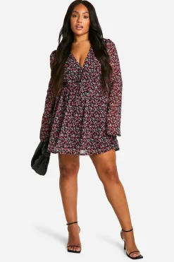 Robe Skater Milkmaid Florale Tissée Plus