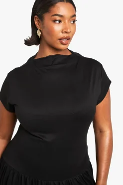 ROBE SKATER SUPERSOFT À COL HAUT ET OURLET TOMBANT