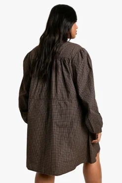 Robe Smock À Carreaux Avec Liens À Nouer Devant