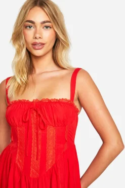 Robe smock à corset en dentelle