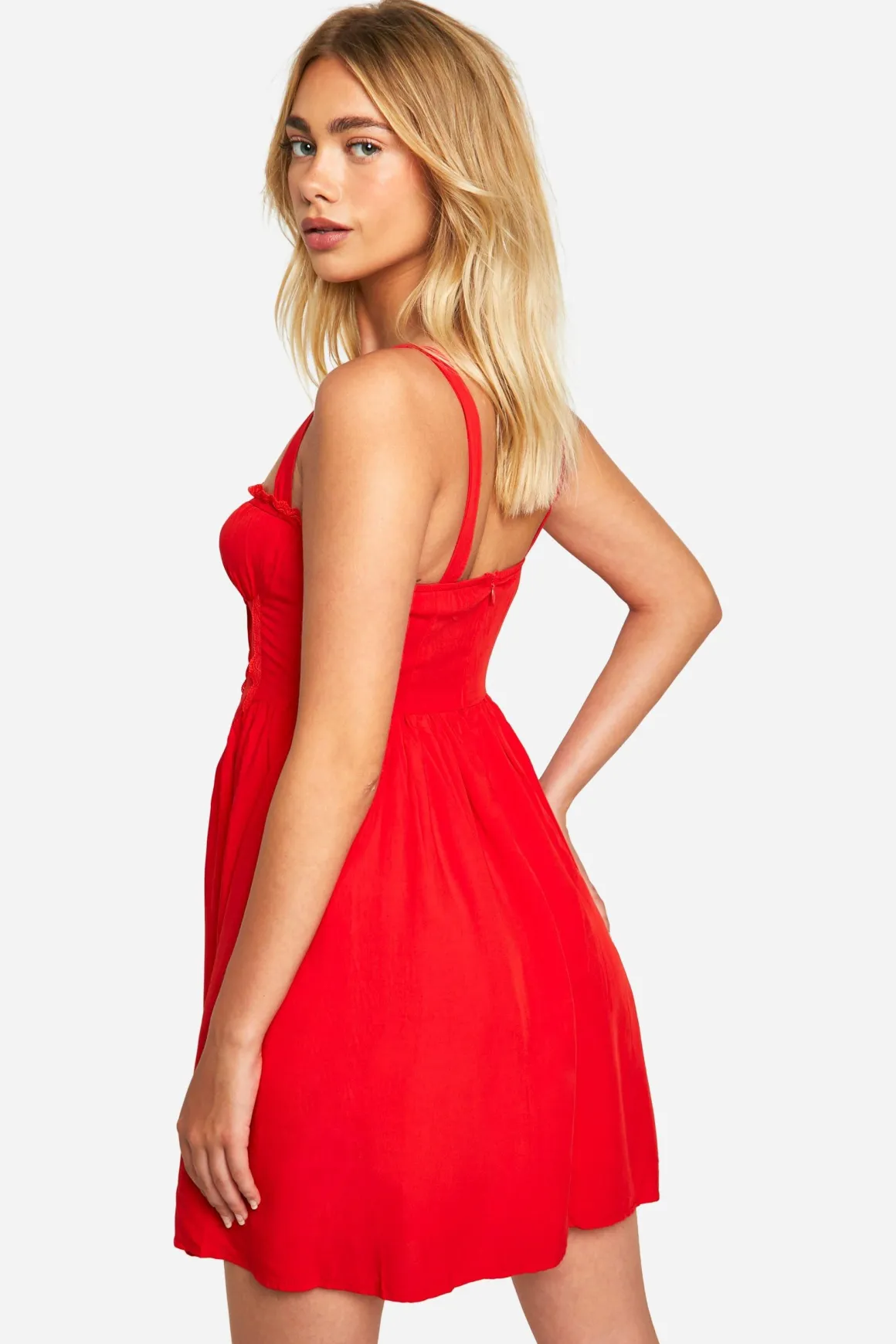 Robe smock à corset en dentelle