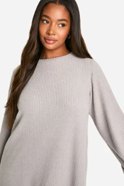 Robe smock à côtes souples et dos noué grande taille