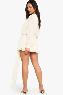 Robe smock drapée ruched en chiffon Petite