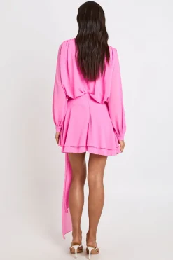 boohoo Robe Smockée Drapée Froncée En Mousseline Tall<Femme Robes À Manches Longues|Robes