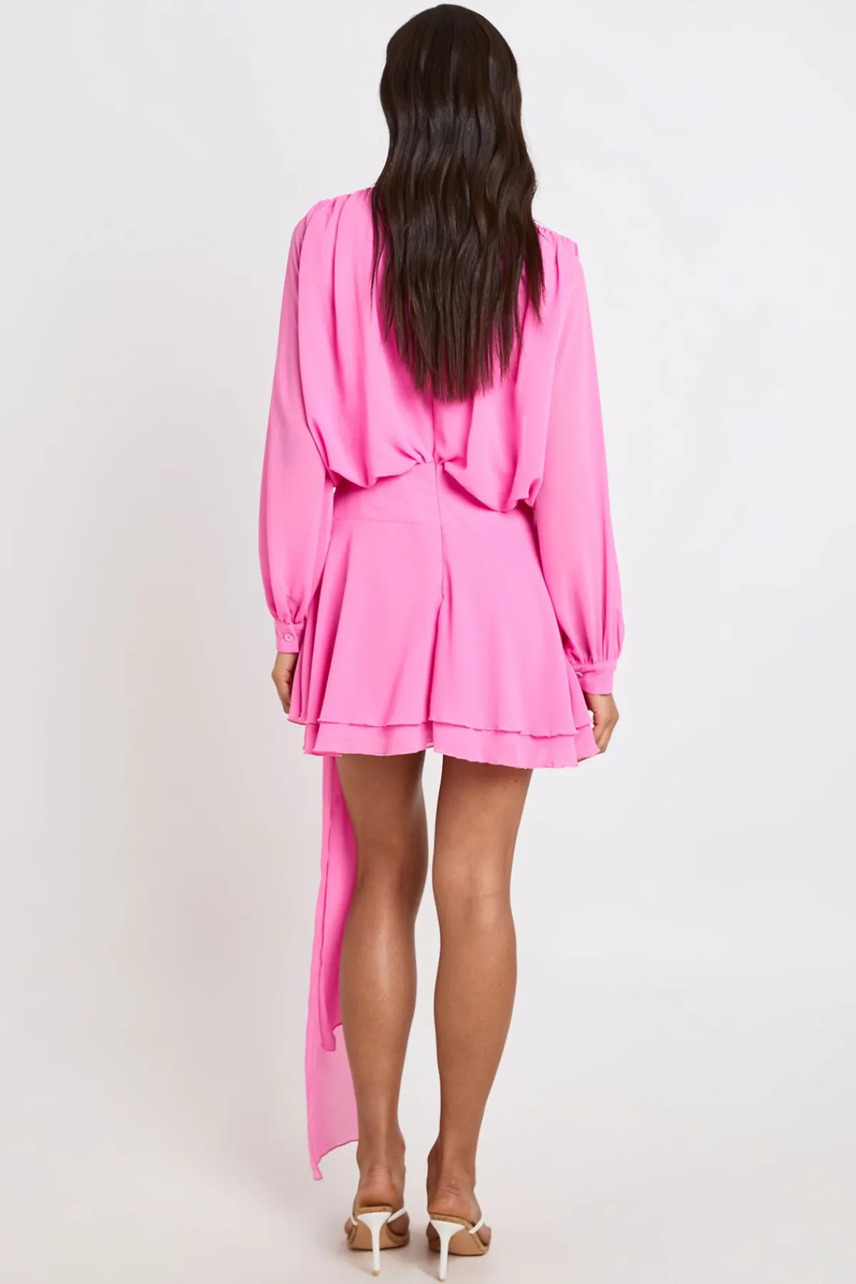boohoo Robe Smockée Drapée Froncée En Mousseline Tall<Femme Robes À Manches Longues|Robes