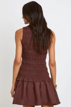Robe Smockée Grande Taille À Fronces Et Col Nageur