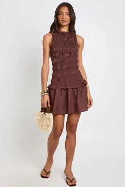 Robe Smockée Grande Taille À Fronces Et Col Nageur