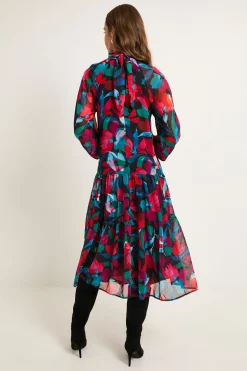Robe Smockée À Imprimé Fleuri