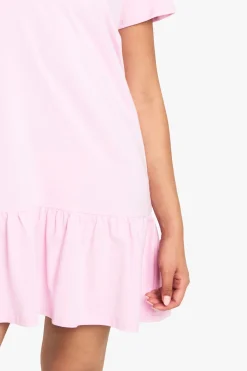 Robe smock en coton à volant et ourlet tombant